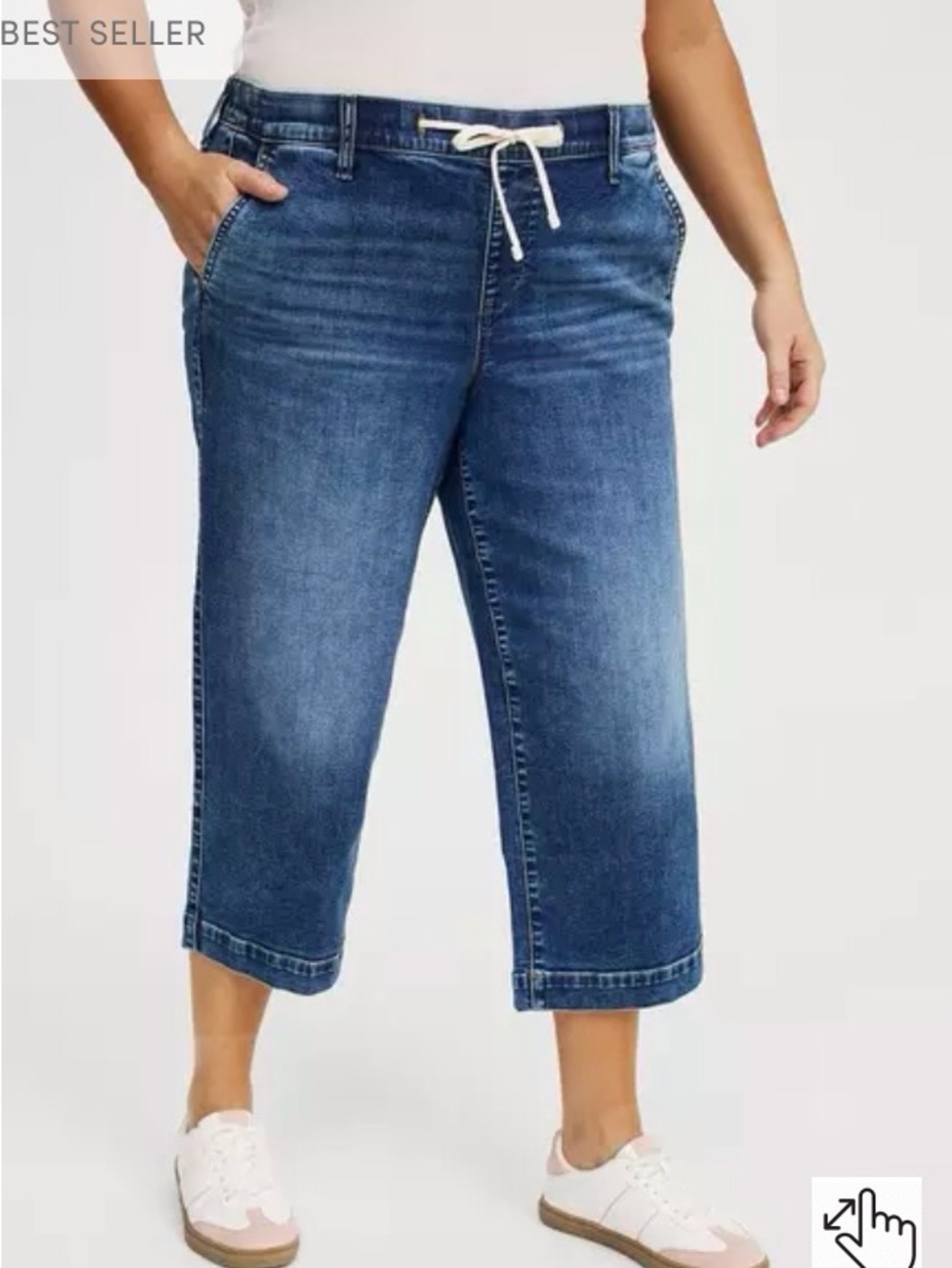 torrid Crop Weekend Mid-Rise Wide-Leg Jean - Picture 2 of 10